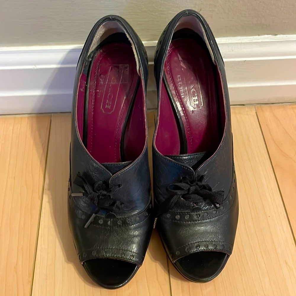 Coach Oxford Open Toe Heels